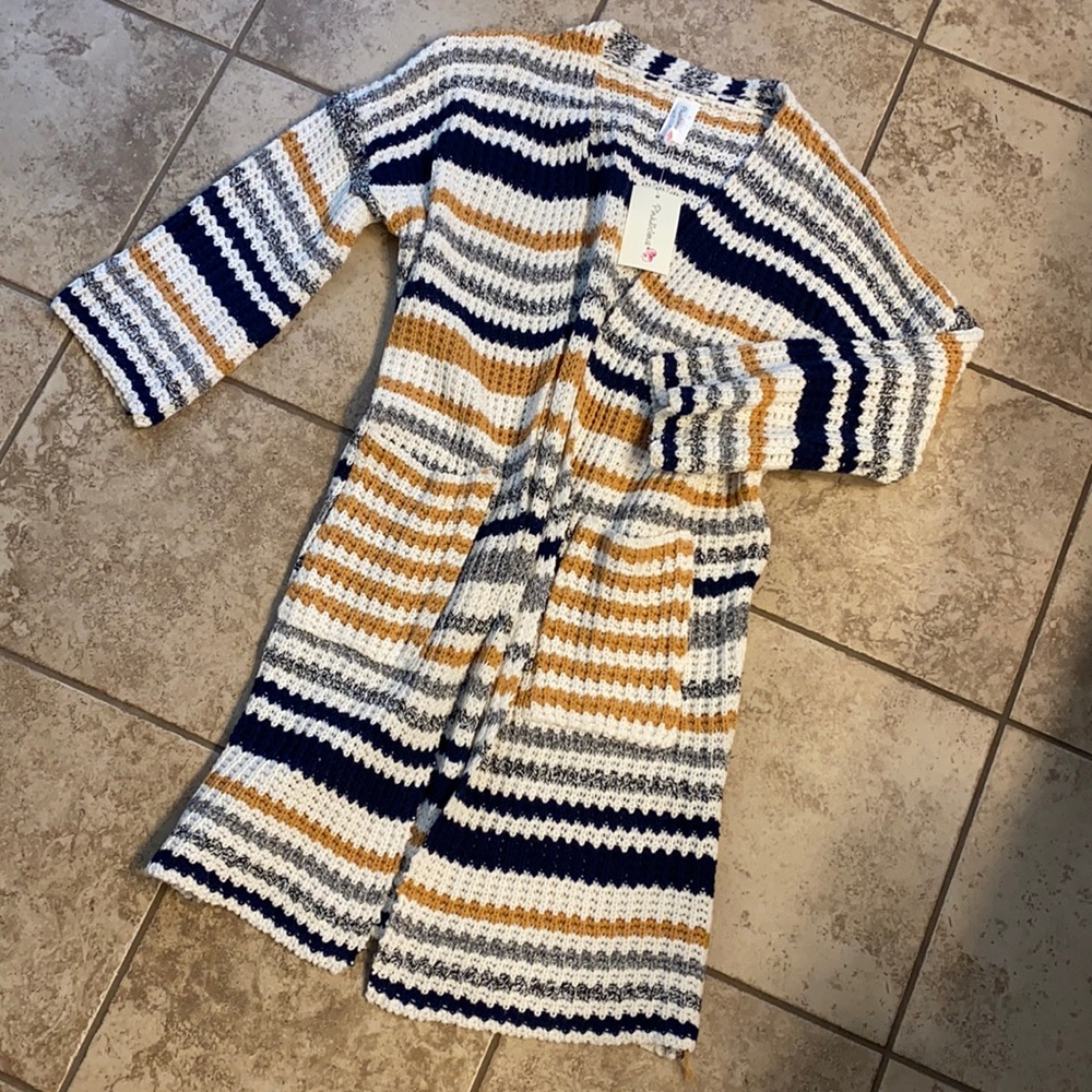 Striped Long Cardigan